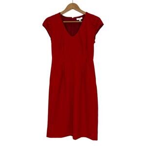 J.Crew Women’s Size 0 Solid Red Wool Blend Knee Length Sheath Director Dress